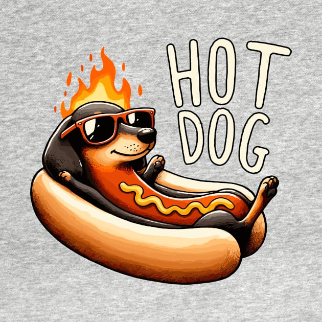 Hotdog Hot Dog (Back Print) by DoodleDashDesigns